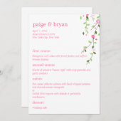 ガーデン開花結婚ズメニューカード メニュー (正面/裏面)