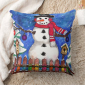 ガーデン雪だるま クッション (ブランケット)