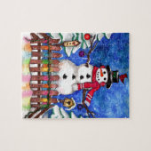 ガーデン雪だるま ジグソーパズル (横)