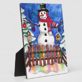 ガーデン雪だるま フォトプラーク (側面)