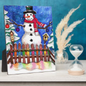 ガーデン雪だるま フォトプラーク (側面)