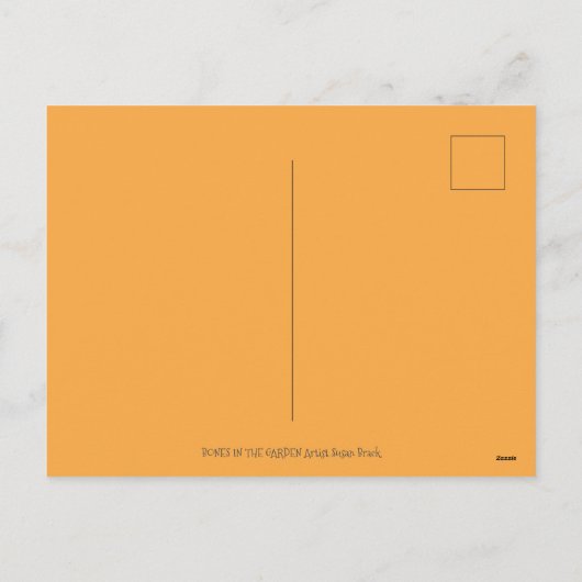 ガーデン骨格の骨、フォークアートムーン、蛾 シーズンポストカード (裏面)