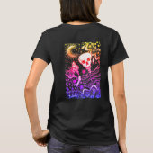ガーデン骨格の骨、フォークアートムーン、蛾 Tシャツ (裏面)