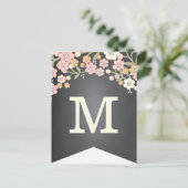 ガーデン魅力的フローラフラッグDIYバンティングバナー ポストカード (スタンド正面)