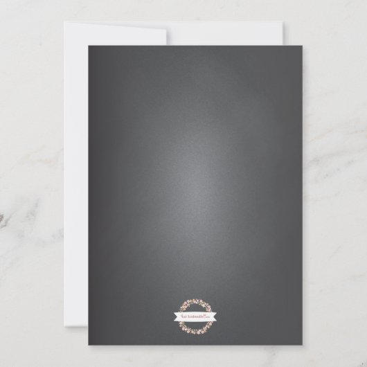 ガーデン魅力的フローラリースブライダルシャワー 招待状 (裏面)