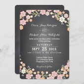 ガーデン魅力的フローラリース結婚II 招待状 (正面/裏面)