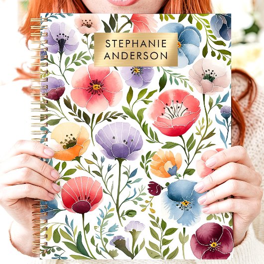 ガーデン鮮やかウォーターカラーフローラ名前をカスタムする プランナー手帳