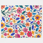 ガーデン鮮やかグロー60x80フリースブランケット フリースブランケット (正面(横))