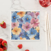 ガーデン鮮やかパステルフラワーシームレスアート スタンダードランチョンナプキン (インサイチュ)