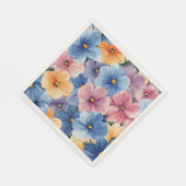 ガーデン鮮やかパステルフラワーシームレスアート スタンダードランチョンナプキン (角)