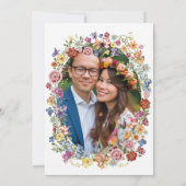 ガーデン鮮やかフローラカラフルワイルドフラワーモノグラム セーブザデート (裏面)