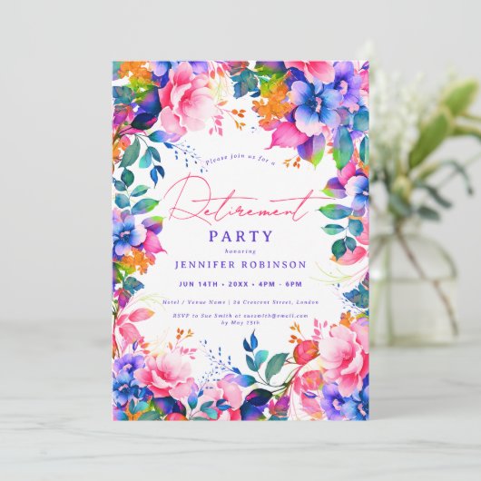 ガーデン鮮やかフローラ退職パーティー 招待状 (スタンド正面)