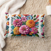 ガーデン鮮やか開花フローラデザイン ランバークッション (ブランケット)