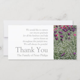 ガーデン1チューリップ悔やみや弔慰サンキューフォトカード2 サンキューカード