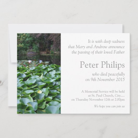 ガーデン5ロータス葬儀のお知らせ 招待状 (正面)