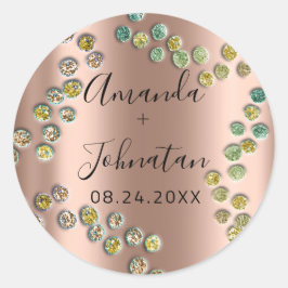 ガーデン アブストラクト ドット 名前 日付 ブラック ローズ ラウンドシール