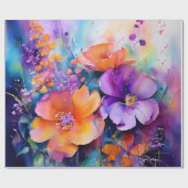 ガーデン・オブ・ウォーター・カラー・開花 ラッピングペーパー (フラット)