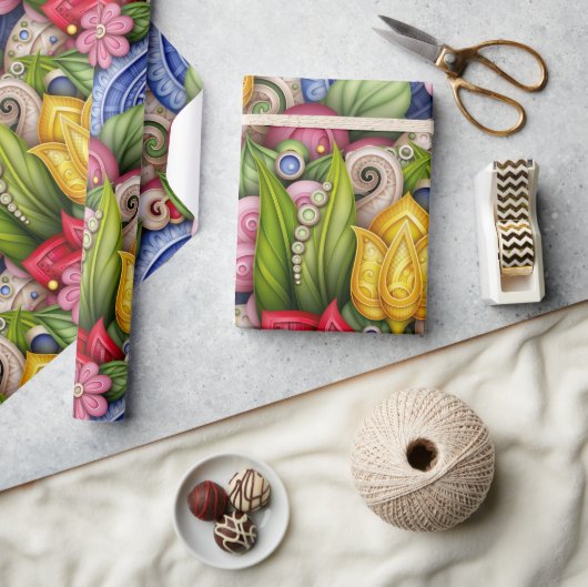 ガーデン オブ カラー ラッピングペーパー (クラフト)