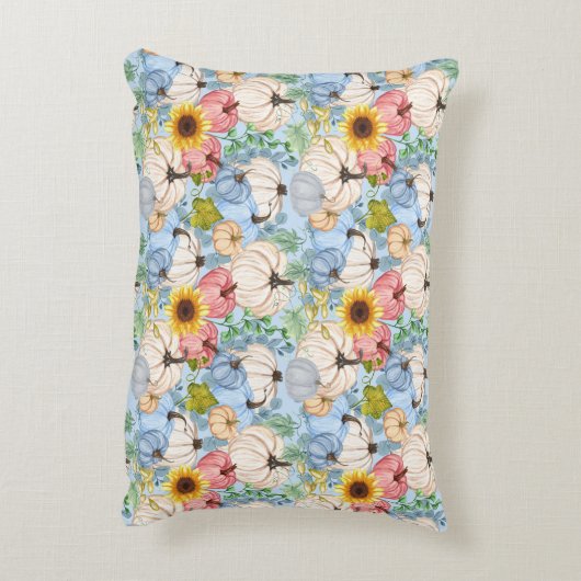 ガーデン・カボチャとヒマワリ アクセントクッション (裏面(縦))