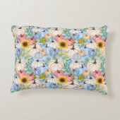 ガーデン・カボチャとヒマワリ アクセントクッション (裏面)