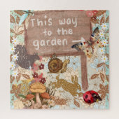 ガーデン・クリッターが庭に向かって次のように署名 ジグソーパズル (縦)