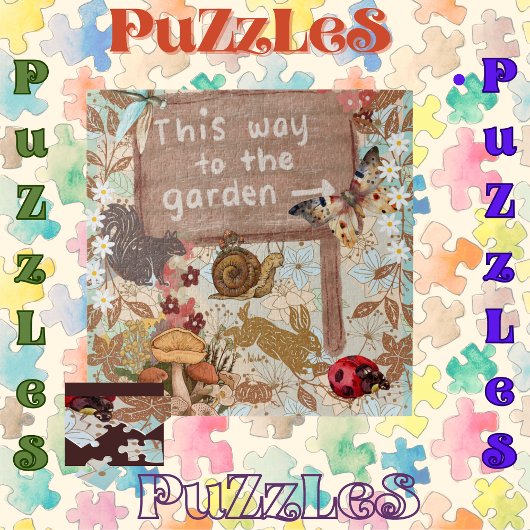 ガーデン・クリッターが庭に向かって次のように署名 ジグソーパズル