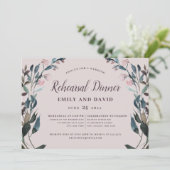 ガーデン クレスト モーブ パープル フラワー ウェディング リハーサル 招待状 (スタンド正面)