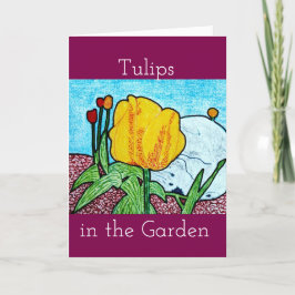 ガーデン・グリーティ空白のングカードのチューリップ サンキューカード