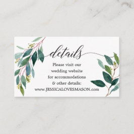 ガーデン·グリーン結婚ズのウェブサイトにカードを挿入 エンクロージャーカード