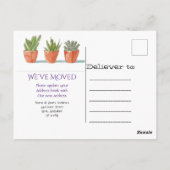 ガーデン・グロウン・パープルのアナウンスを引っ越し ポストカード (裏面)