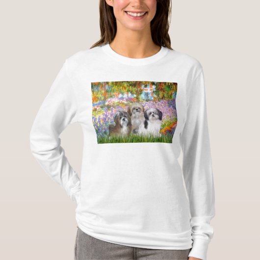 ガーデン – シーズー(犬)ツス(3) Tシャツ (正面)