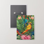 ガーデン・セレニティ：バードイン開花 缶バッジ (正面/裏面)