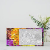 ガーデン ゼニアの花の感謝の写真カード サンキューカード (スタンド正面)