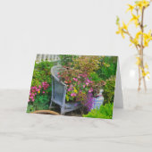 ガーデン・チェアの挨拶状 カード (黄色い花)