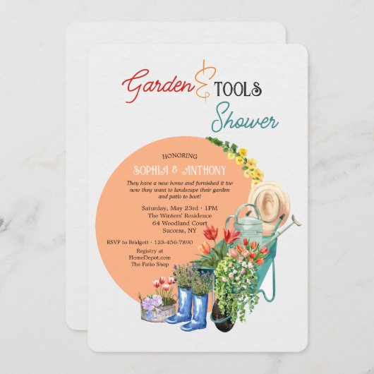 ガーデン&ツールシャワー 招待状 (正面/裏面)