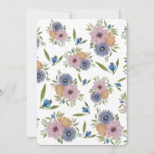 ガーデン バースデー パーティー 水彩 花 招待状 (裏面)