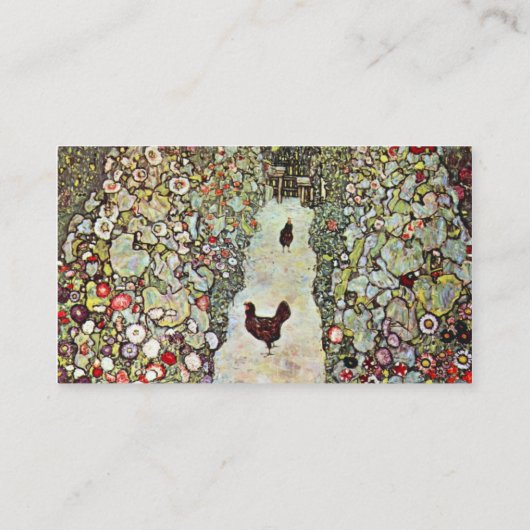 ガーデン・パスとニワトリby Gustavクリムト 名刺 (裏面)
