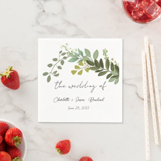 ガーデン フォリアージ グリーン ヴィネ 結婚式 パーティー スタンダードカクテルナプキン (インサイチュ)