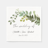 ガーデン フォリアージ グリーン ヴィネ 結婚式 パーティー スタンダードカクテルナプキン (正面)