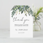 ガーデン フォリアージ ネイチャー グリーンネリー ブライダルシャワー サンキューカード (スタンド正面)