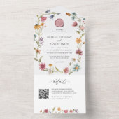 ガーデン フラワーワイルドフラワー 春の結婚式 オールインワン招待状 (内側)