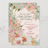 ガーデン フローラル テーマ パーティー 招待状 (正面/裏面)