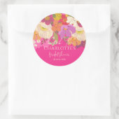 ガーデン フローラル ピンク ブライダル シャワー 感謝 ラウンドシール (バッグ)