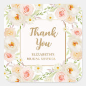 ガーデン フローラル ブライダル シャワー サンクス スクエアシール (正面)