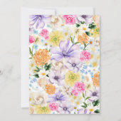 ガーデン フローラル 春 夏 洗礼 誕生 招待状 (裏面)