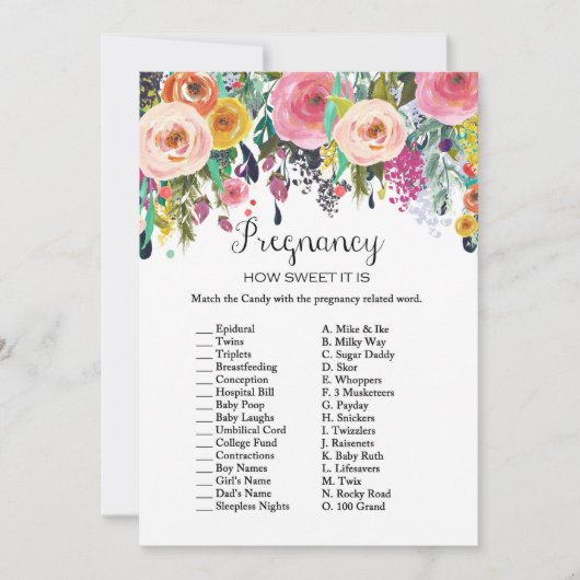 ガーデン ベイビー シャワー ゲーム（解答付き） 5x7サイズ 招待状 (正面)