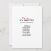 ガーデン ベイビー シャワー ゲーム（解答付き） 5x7サイズ 招待状 (裏面)