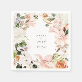 ガーデン ボタニカル フラワーリース スタンダードカクテルナプキン