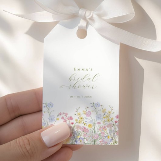 ガーデン ボホ ワイルドフラワーズ ブライズシャワー ギフトタグ