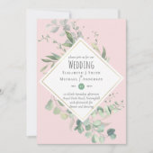 ガーデン ユーカリ グリーン ダスティ ピンク ウェディング (正面)